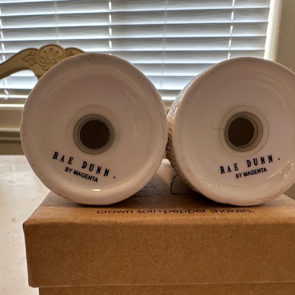 Rae Dunn by Magenta Crown salt & pepper shakers Sold Out - Picture 2 of 6